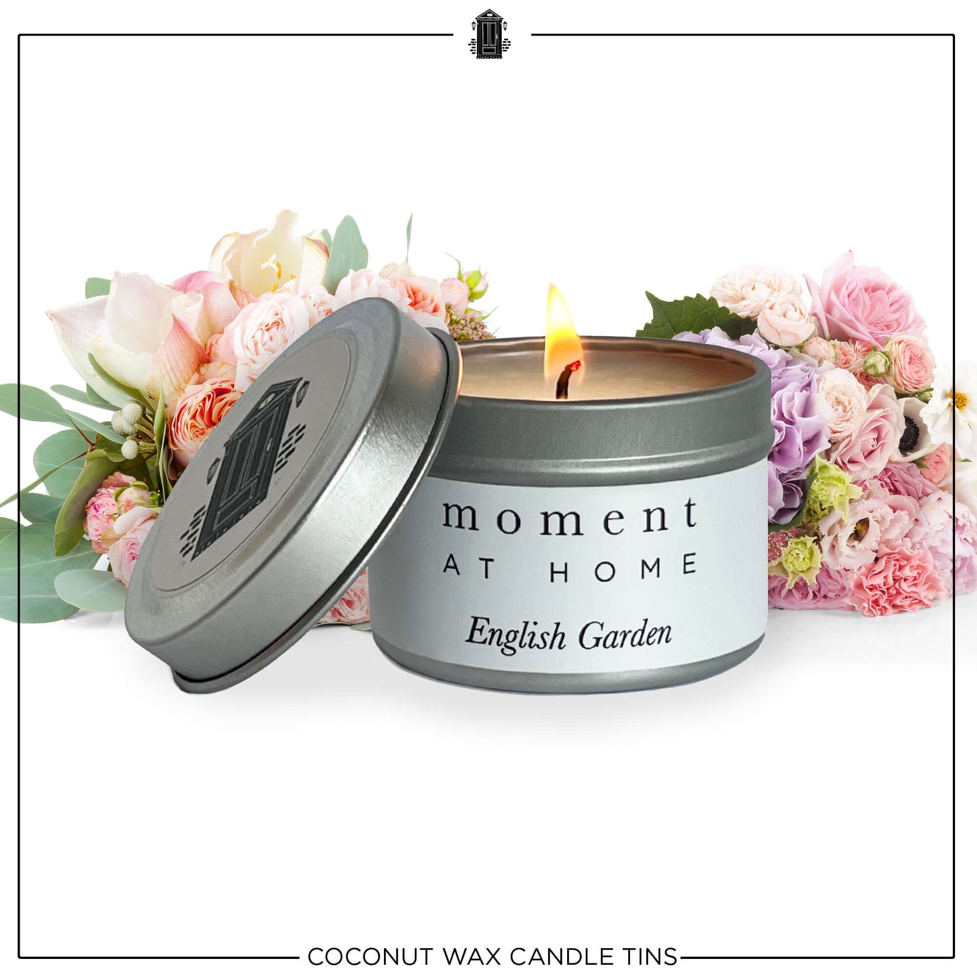 The English Garden Mini Travel Candle With Lilies, Rose & Jasmine Fragrance.