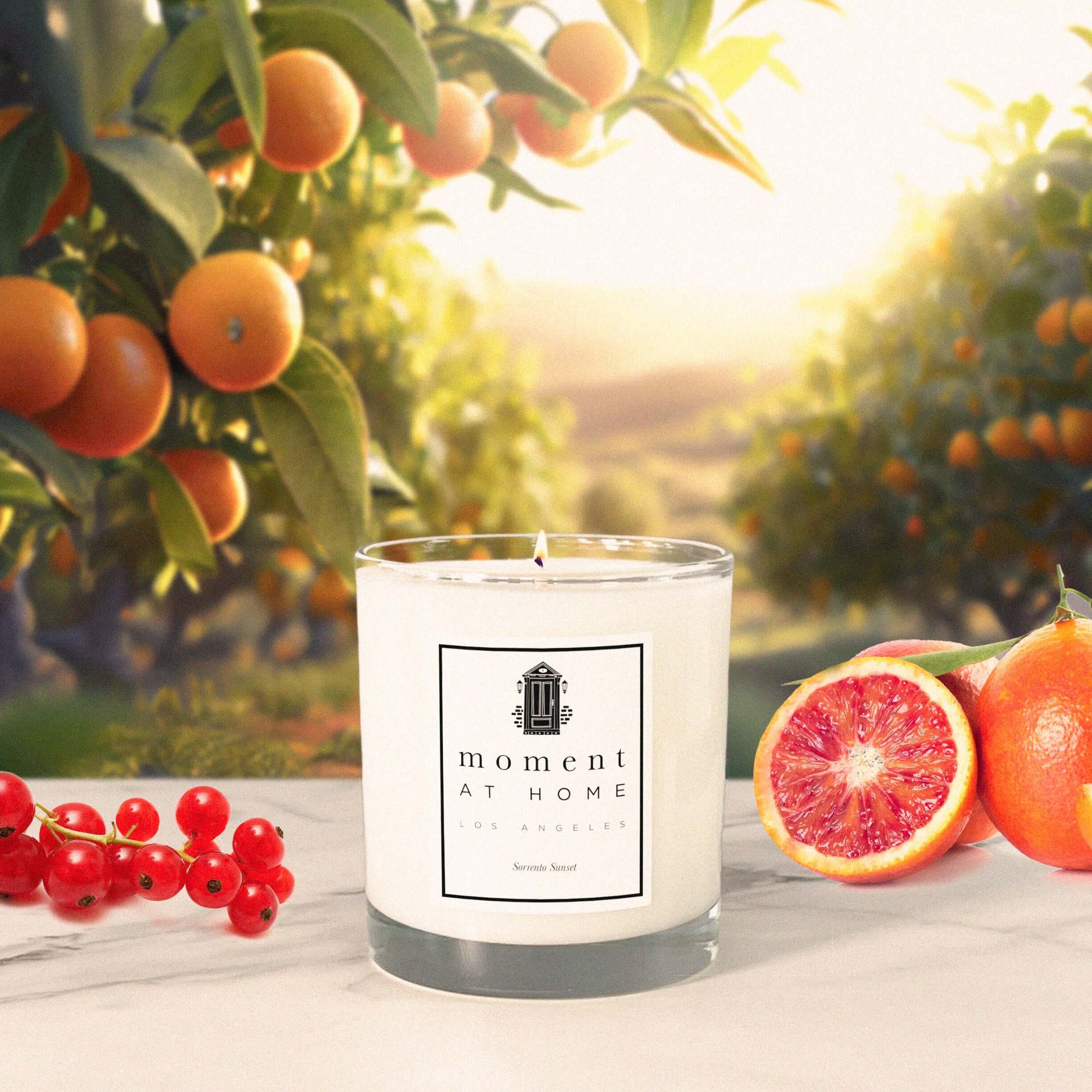 Blood orange scented candle.