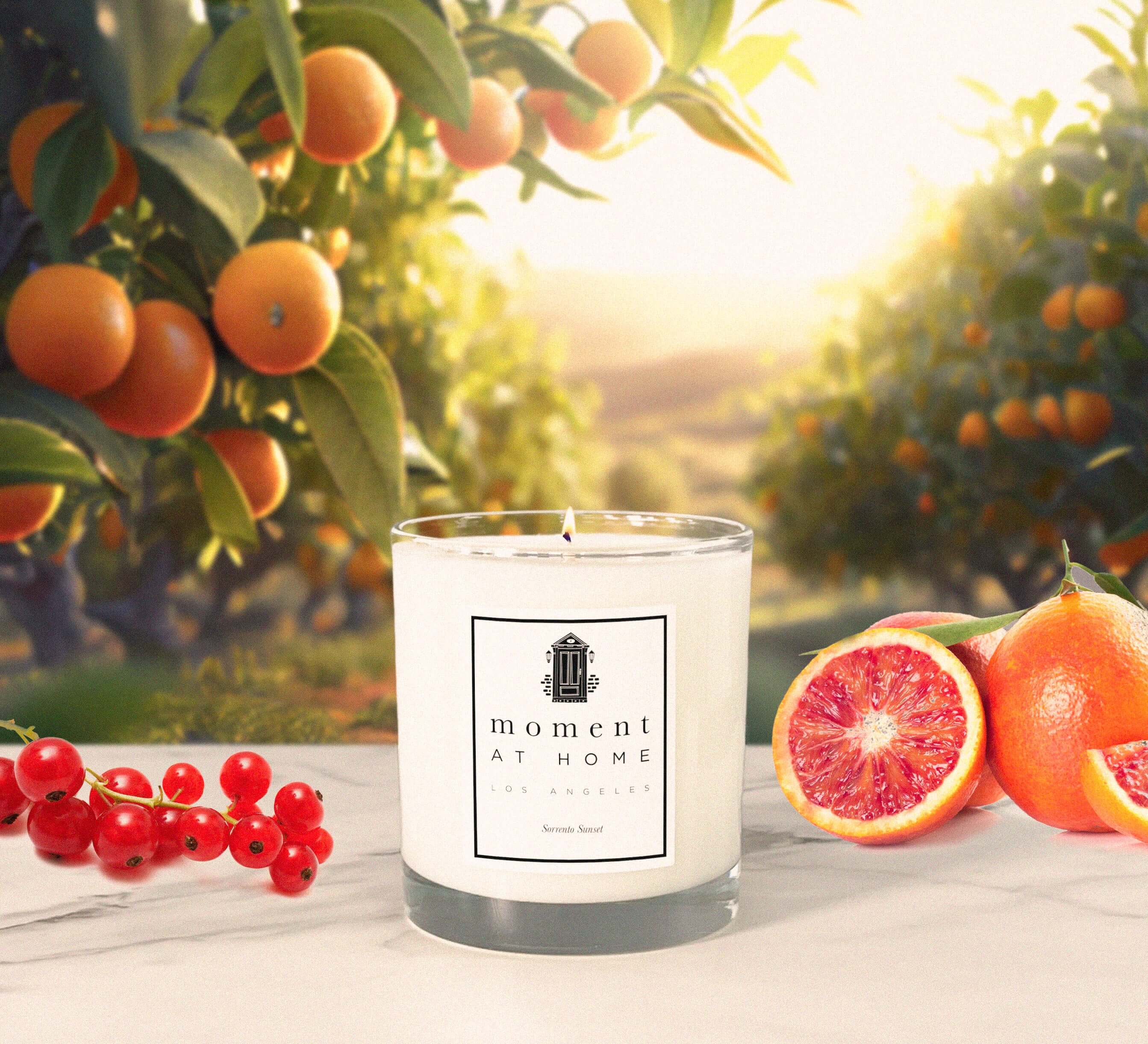 Blood orange scented candle.