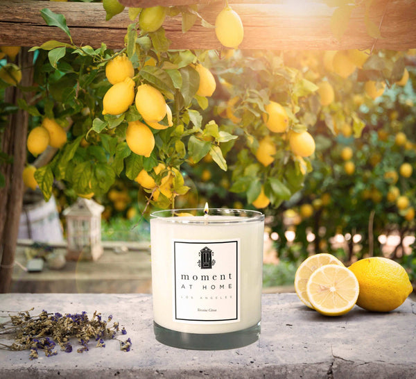 Citrus scented candle.